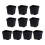Pots de fleurs en plastique élégants pour cactus et-Noir M 1