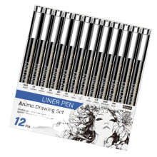 Artist Drawing Pen Waterproof Fine Liner-art drawing 12 sticks