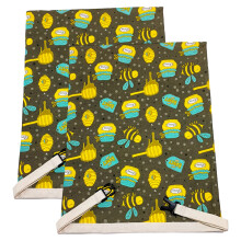 Sac de rangement pratique en tissu de coton, cire d'abeille,-E2