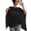 Comfortable See Through Style Sun Shawl Easy To Carry-Black S 1