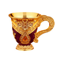Creative Metal Wine Cup Alloy Wine Glass With Embossed-Purple 1