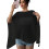Elegant Off Shoulder Cover Shawl Sun Protective-Black M 1