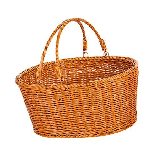 Rattan Styles Basket With Comfortable Handle For Indoor-L round