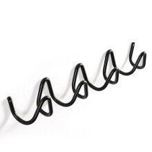 Sturdy 60cm Metal 4 Hook Wall Mounted Rack For Jackets-Black