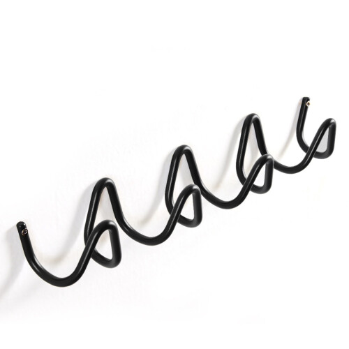Sturdy 60cm Metal 4 Hook Wall Mounted Rack For Jackets-Black