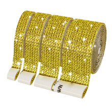 Rhinestones Ribbon Trim For Wedding Cake Candle-Lemon yellow