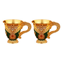 Whiskybecher aus Metall im europäischen Retro-Stil mit-Grün 2