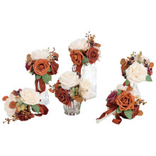 6 Stück künstliche Blumensträuße, Brautsträuße für-5