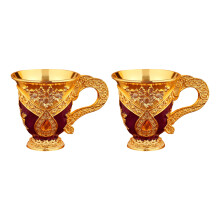 Retro Metal Wine Glass Dinnerware Wine Glass Gold-Purple 2