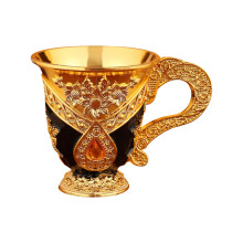 Creative Metal Wine Cup Alloy Wine Glass With Embossed-Black 1