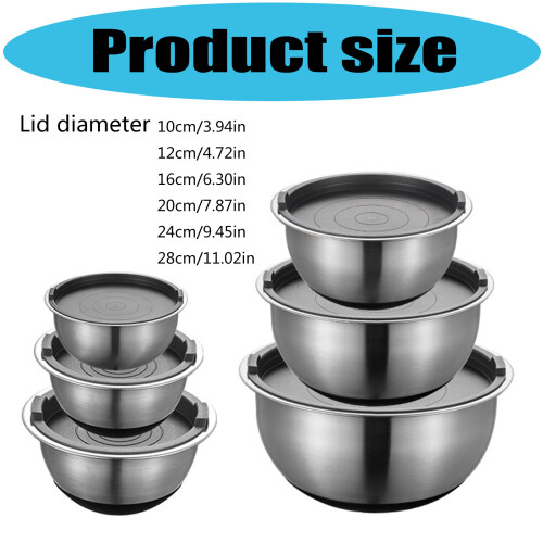 Multipurpose Kitchen Bowl Nonrust Steel-Six  piece set silic 2