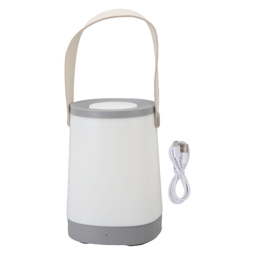 Lanterna com alto-falante Bluetooth, luz LED e rádio.