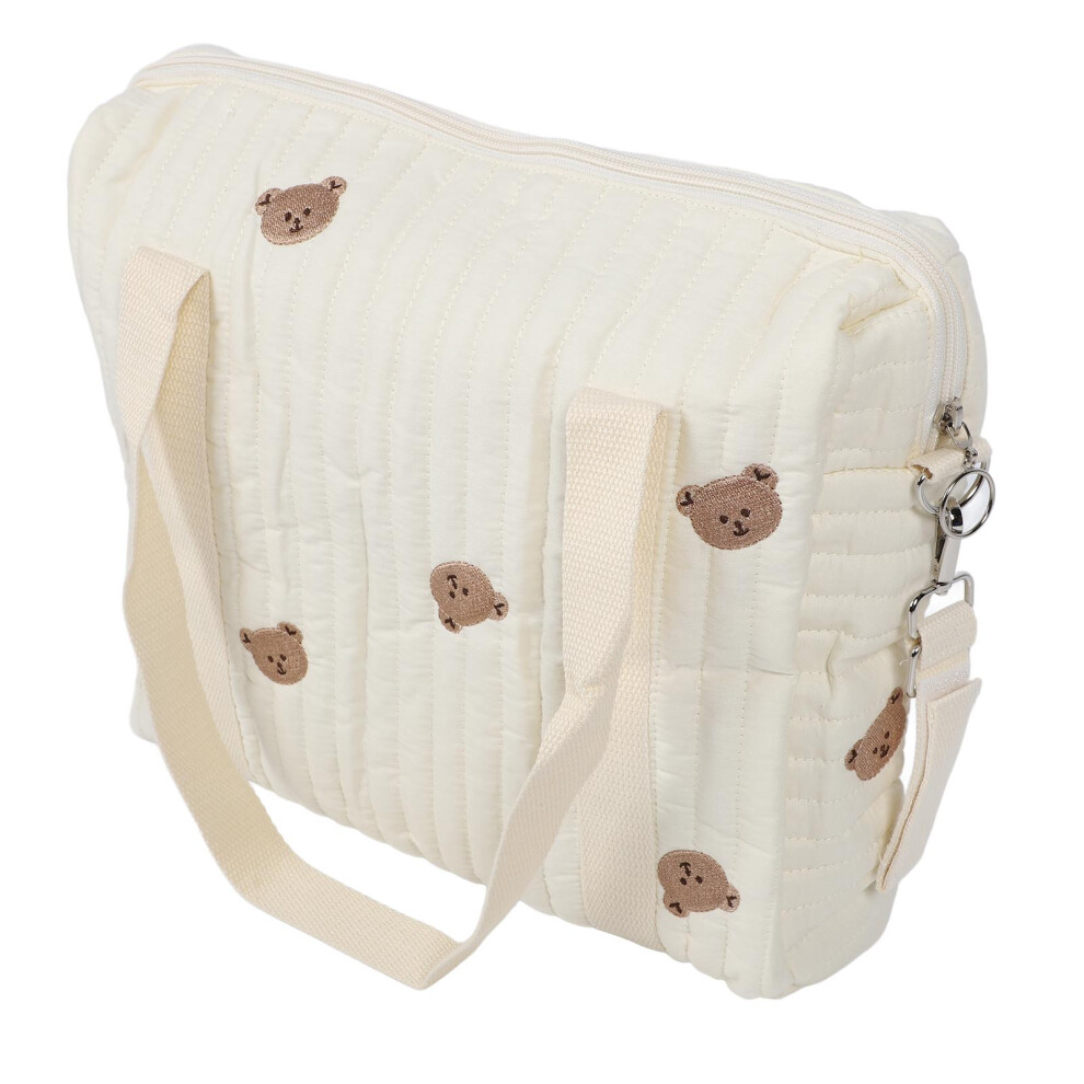 Large Capacity Baby Stroller Storage Bag Bear 30X12x36cm Beige
