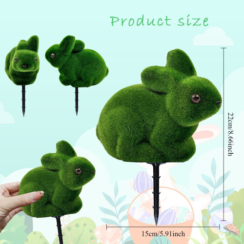 Rabbit Shape Insert Rabbit Simulation Green Insert Potted Easter Bunny Suitable For Easter Decoration Indoor Desk Style (3D Style) 2