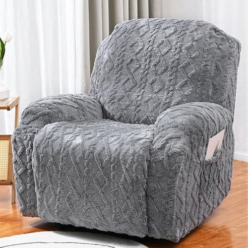 Elastic Recliner Chair Cover – Light Grey, 1 Pc 1