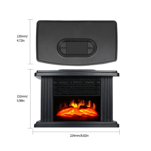 Poêle-cheminée autoportant 1000W Chauffage d'intérieur avec 3D 2