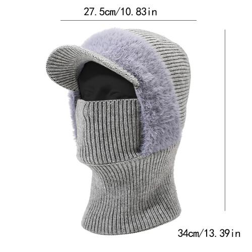 Σετ ριγέ πλεκτό σκουφάκι και θερμαντικό λαιμού με θερμική επένδυση για το 2