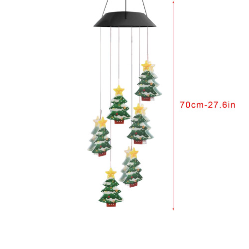decoração de Natal com pingente solar de sino de vento 2