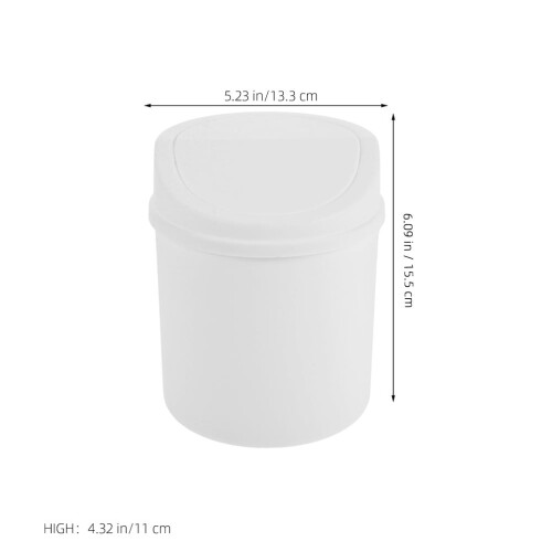 Vit mini soptunna med fällbart lock – 2-pack 1