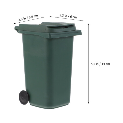 Cestino da scrivania compatto in plastica con coperchio, ideale per ufficio e casa. 1