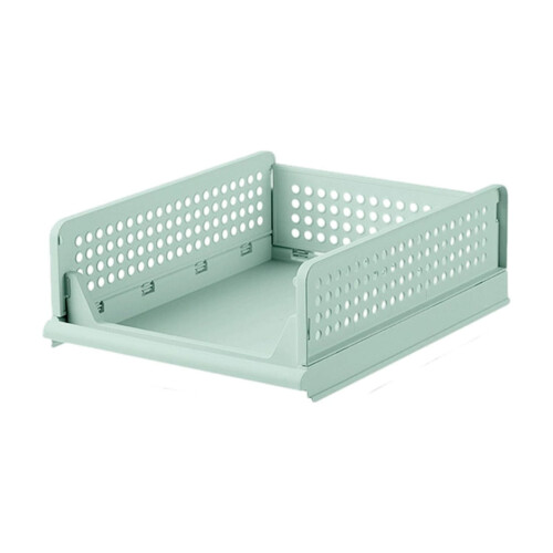 Stackable Plastic Wardrobe Storage Bin Green 33x43x14cm 1