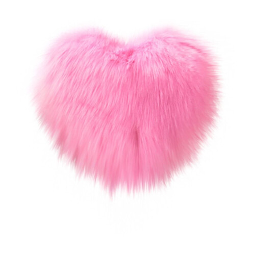 Μαξιλάρι Fluffy Heart, ροζ γούνινο διακοσμητικό μαξιλάρι για κρεβάτι και καναπέ – 1