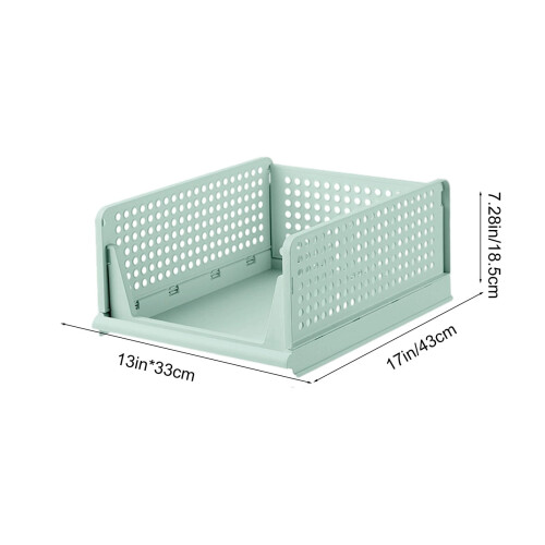 Stackable Foldable Clothes Basket with Sliding Drawer and 2