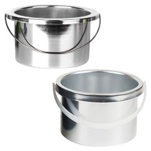 6Pièces Pot Métallique Argent Réchauffeur Cire Silicone Remplacement