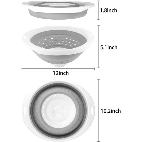 Collapsible Colander 5 Quart Stainless Steel 2