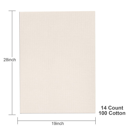 Ύφασμα Aida από βαμβάκι 14Count, 19x28 ίντσες, υπόλευκο 1