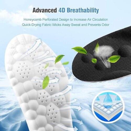 4D Memory Foam indlægssåler med svangstøtte til mænd og kvinder 1