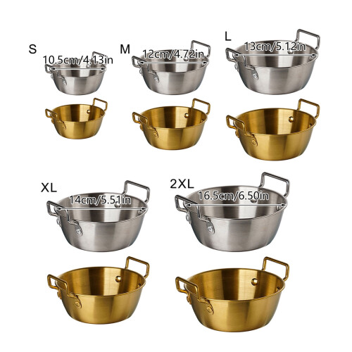 Set mit 4 Edelstahlschalen mit Doppelohren 2