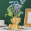 Face Resin Vase Black Gold White 14 cm 4