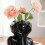 Face Resin Vase Black Gold White 14 cm 5