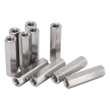Stangkoblingsmutter for gjengede stenger Sekskantkoblingsmutter M8x1.25 Lengde 50mm Rustfritt stål gjengeadapter Galvanisert God vinkelgranularitet