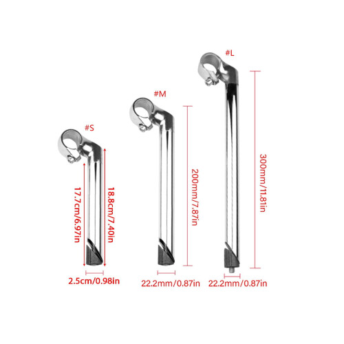 Aluminum Gooseneck Riser Stem 22.2mm Threaded 1