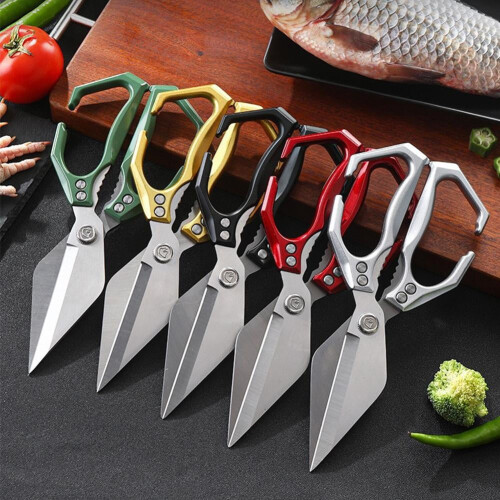 Ciseaux de cuisine robustes en acier inoxydable (1 paire) 2