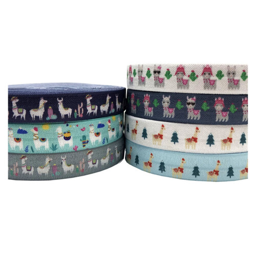 Cinta elástica plegable con estampado de llama de 15 mm  10 yardas 1