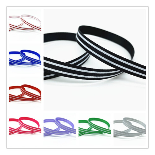 Trykte striber grosgrain bånd 10mm x 5Yards 1