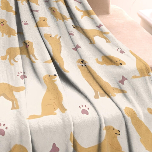Κουβέρτα από μαλλί Golden Retriever Bones & Paws Lamb 60x80 2
