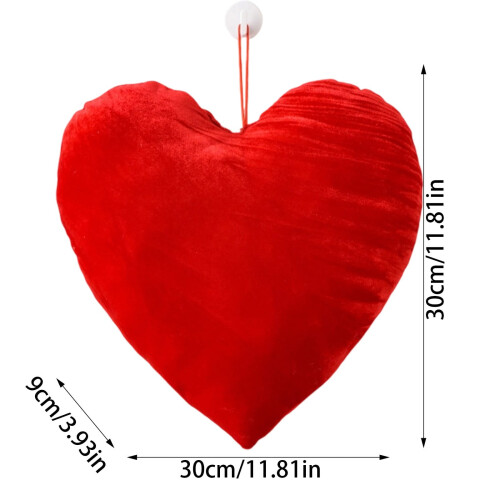 Piros Bársony Szív Ajtófogas 30cm 2