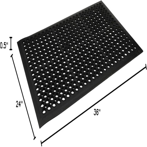 Tapete de borracha resistente para piso, 61 x 91 cm (24 x 36 polegadas) 1