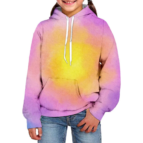 Φούτερ Tie-Dye με τρισδιάστατη εκτύπωση για αγόρια και κορίτσια, έντονο ροζ, 2-3 ετών 1