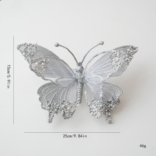 Butterfly Christmas Ornament Mesh Wing 25 cm 2