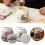 2-Pack Vintage Ceramic Egg Cups with Lids, Soft/Hard Boiled & Poached Egg Maker, Compatible with Stovetop 7