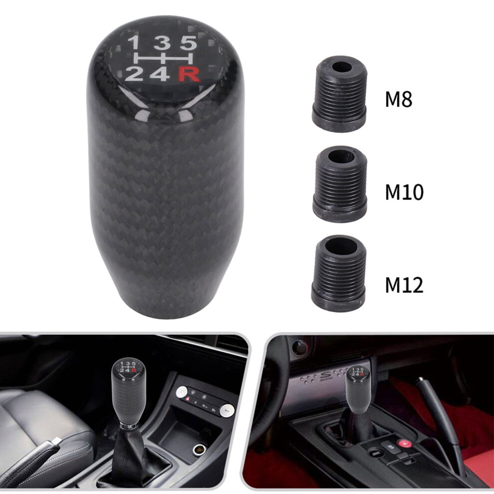Carbon Fibre 5-Speed Gear Knob Black 7293282155367