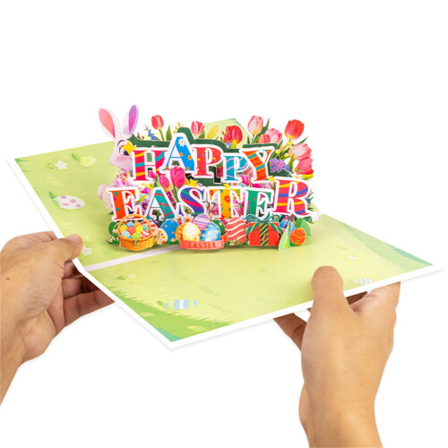Easter Pop Up Card 8 inches 3D Bunny with Envelope 2