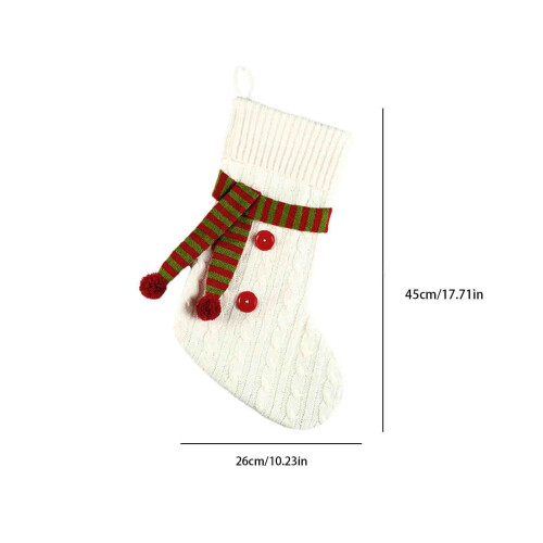 Meias de Natal tricotadas brancas de 15x10 cm (6x4 polegadas) 2