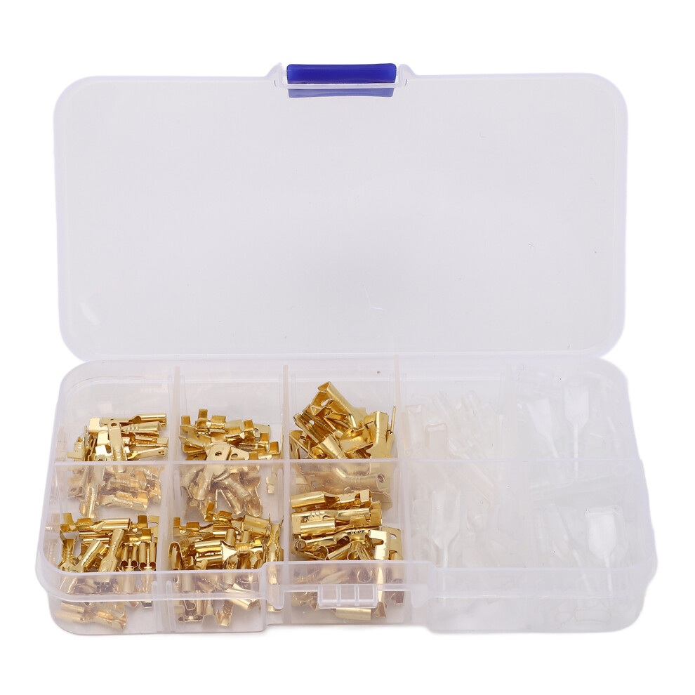 135 Pcs Brass Spade Terminal Set Gold