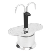 Cafetera de doble cabeza 100 ml 16,5x7 cm plateado